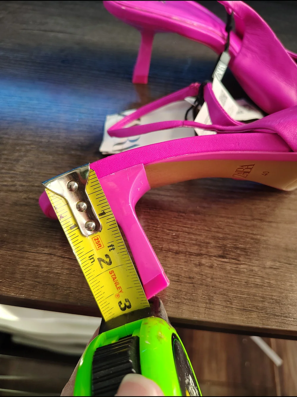 Zara Hot Pink Pointed Toe Slingback Flats - Picture 5 of 5